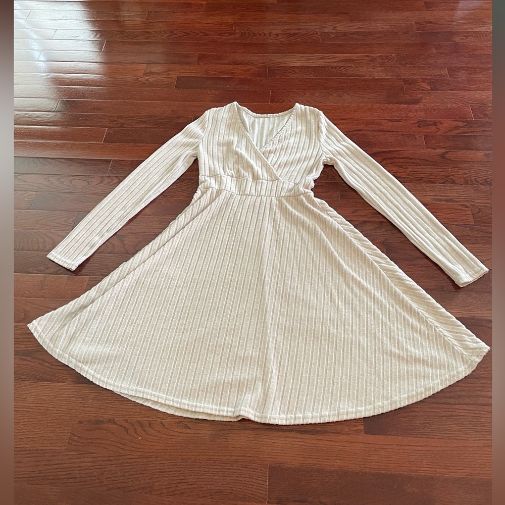 Shein Women’s Cream Color Long Sleeve Dress (size S)